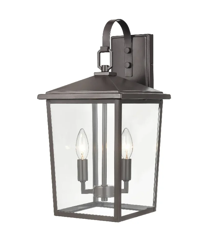 Dimmable Industrial Lighting for Ambiance ControlFetterton Outdoor Wall Sconce - Powder Coat Bronze - Clear Glass - 9.75in. Extension - E12 Candelabra Base Dimmable Industrial Lighting for Ambiance ControlFetterton Outdoor Wall Sconce - Powder Coat Bronze - Clear Glass - 9.75in. Extension - E12 Candelabra Base