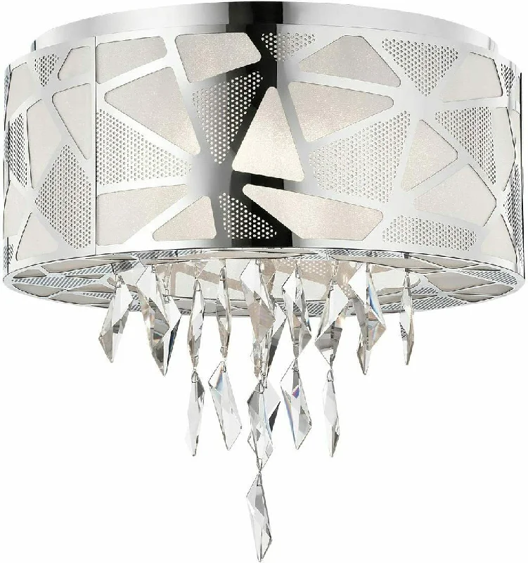 Elan by Kichler Lighting 83585 Angelique Collection Five Light Flush Mount Drum Ceiling Light in Polished Chrome Finish Elan by Kichler Lighting 83585 Angelique Collection Five Light Flush Mount Drum Ceiling Light in Polished Chrome Finish