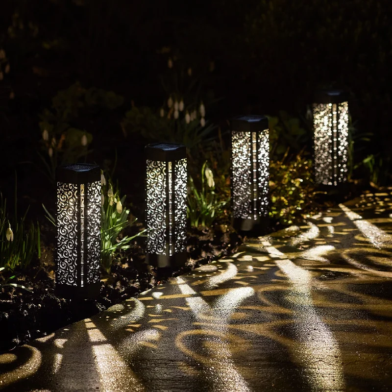 String Lights with Clear Bulbs for a Classic Look4 Moroccan Solar Stake Lights
