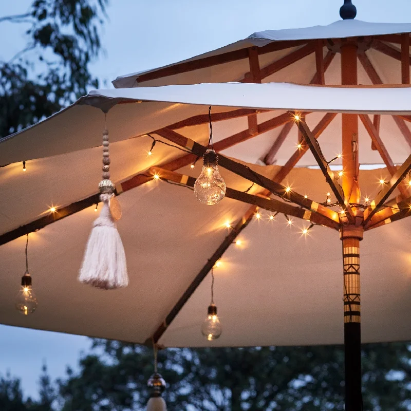 String Lights for Seasonal Decorations (Spring, Fall, etc.)80 LED Battery Operated Parasol Lights