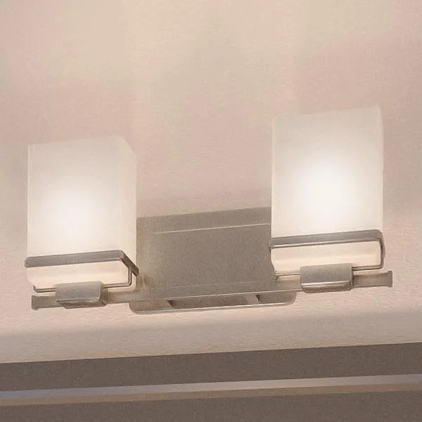 Industrial Lighting for Metal Fabrication ShopsUHP2600 Transitional Bathroom Vanity Light, 6.5"H x 13"W, Brushed Nickel Finish, Modena Collection