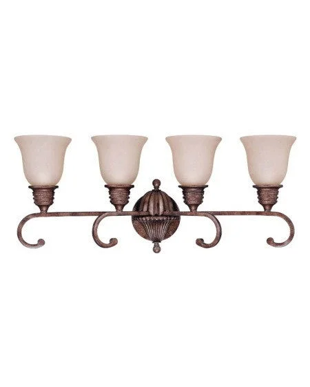 Nuvo Lighting 60-1613 Belvedere Collection 4 Light Bath Wall Fixture in Crackled Bullion Finish Nuvo Lighting 60-1613 Belvedere Collection 4 Light Bath Wall Fixture in Crackled Bullion Finish
