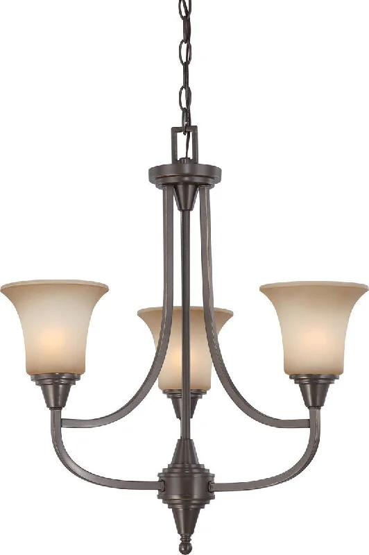 Nuvo Lighting 60-4165 Surrey Collection Three Light Hanging Chandelier in Vintage Bronze Finish Nuvo Lighting 60-4165 Surrey Collection Three Light Hanging Chandelier in Vintage Bronze Finish