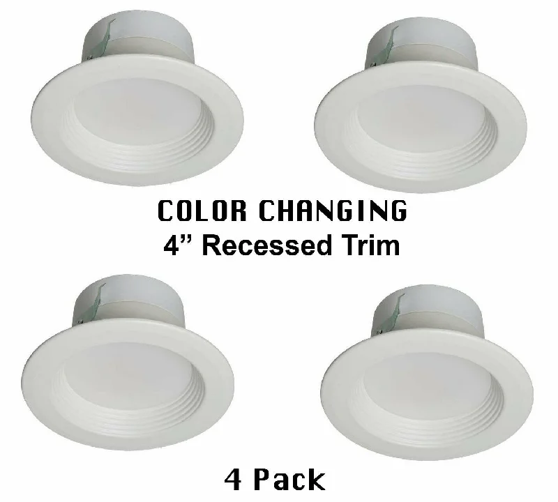 Utilitech 20992-001 Four Inch Wattage and Color Adjustable LED Retrofit Recessed Trims in White Finish - 4 Pak Utilitech 20992-001 Four Inch Wattage and Color Adjustable LED Retrofit Recessed Trims in White Finish - 4 Pak