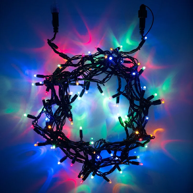String Lights for Porch LightingCore Connect 80m 800 Multi Coloured Connectable Fairy Lights Green Cable