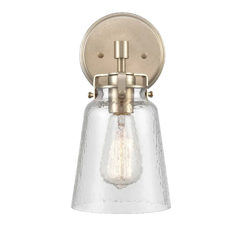Dust - Resistant Industrial Lighting for Dirty WorkspacesAmberose Wall Sconce - Modern Gold - Hammered Glass - 7.25in. Extension - E26 Medium Base Dust - Resistant Industrial Lighting for Dirty WorkspacesAmberose Wall Sconce - Modern Gold - Hammered Glass - 7.25in. Extension - E26 Medium Base