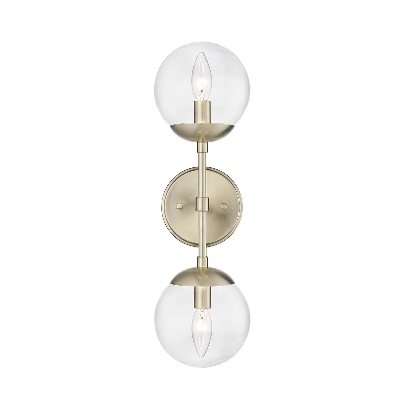 Industrial Task Lighting for Precision WorkstationsAvell Wall Sconce - Modern Gold - Clear Glass - 8in. Extension - E26 Medium Base Industrial Task Lighting for Precision WorkstationsAvell Wall Sconce - Modern Gold - Clear Glass - 8in. Extension - E26 Medium Base