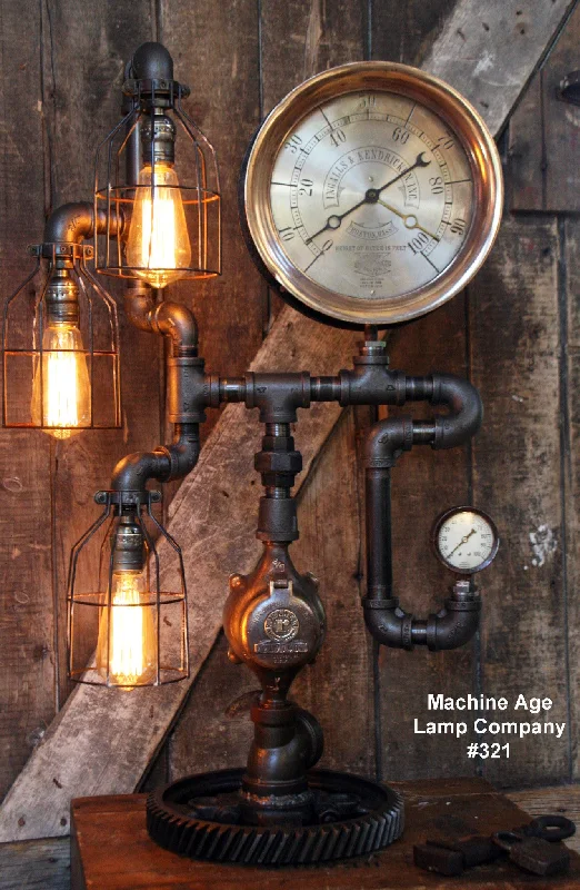 Industrial Area Lighting for Large Open SpacesSteampunk Industrial Lamp, Steam Gauge #321 - SOLD Industrial Area Lighting for Large Open SpacesSteampunk Industrial Lamp, Steam Gauge #321 - SOLD