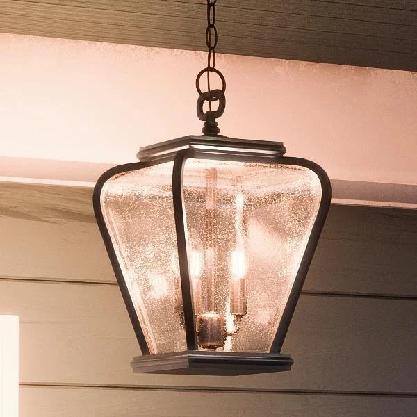 Industrial Lighting for Chemical PlantsUQL1204 French Rustic Outdoor Pendant Light, 15.5"H x 9.5"W, Black Silk Finish, Florence Collection Industrial Lighting for Chemical PlantsUQL1204 French Rustic Outdoor Pendant Light, 15.5"H x 9.5"W, Black Silk Finish, Florence Collection