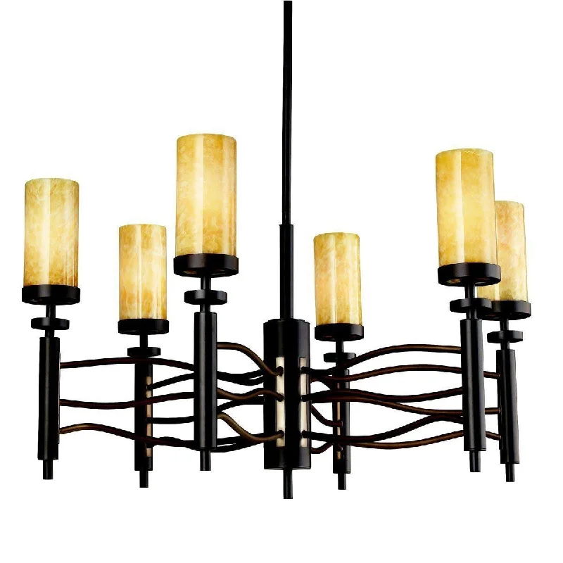 Kichler Lighting 42186OZ Six Light Millry Collection Hanging Chandelier in Olde Bronze Finish