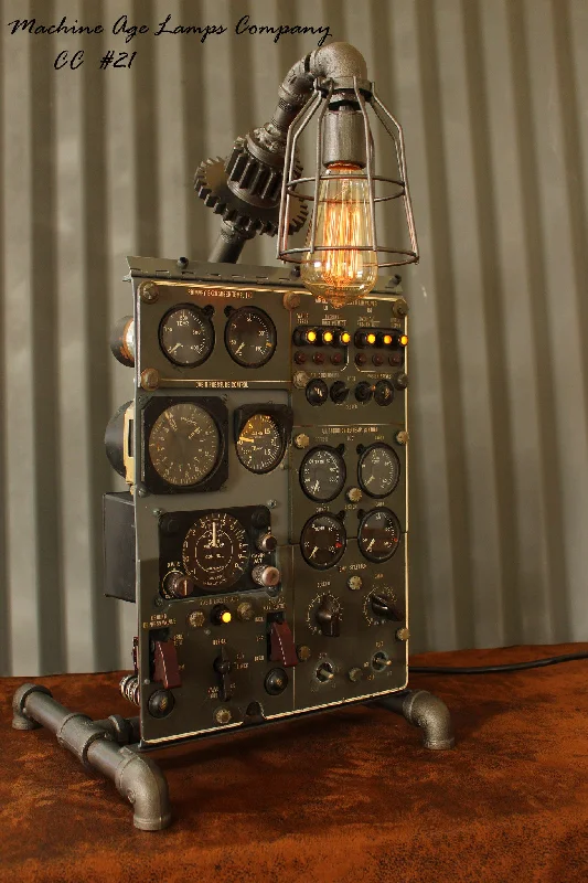 Industrial Lighting for Chemical PlantsSteampunk Machine Age Aviation Lamp instrument Control Panel Air Plane #CC21 - SOLD Industrial Lighting for Chemical PlantsSteampunk Machine Age Aviation Lamp instrument Control Panel Air Plane #CC21 - SOLD