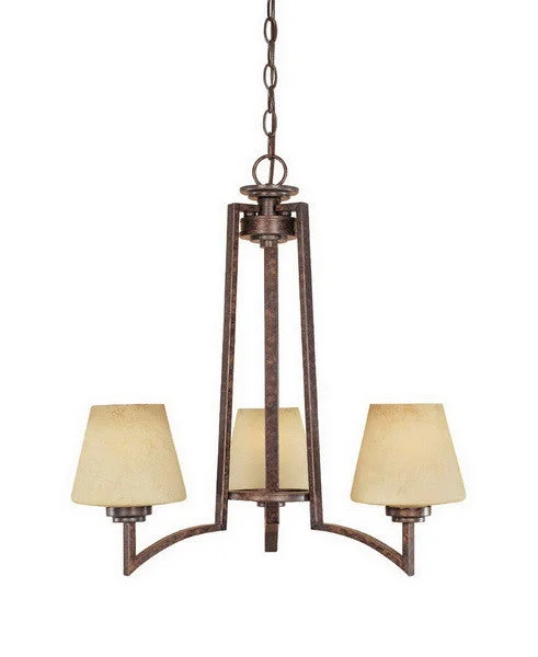 Designers Fountain Lighting 81483 BU Three Light Hanging Chandelier in Burnt Umber Finish