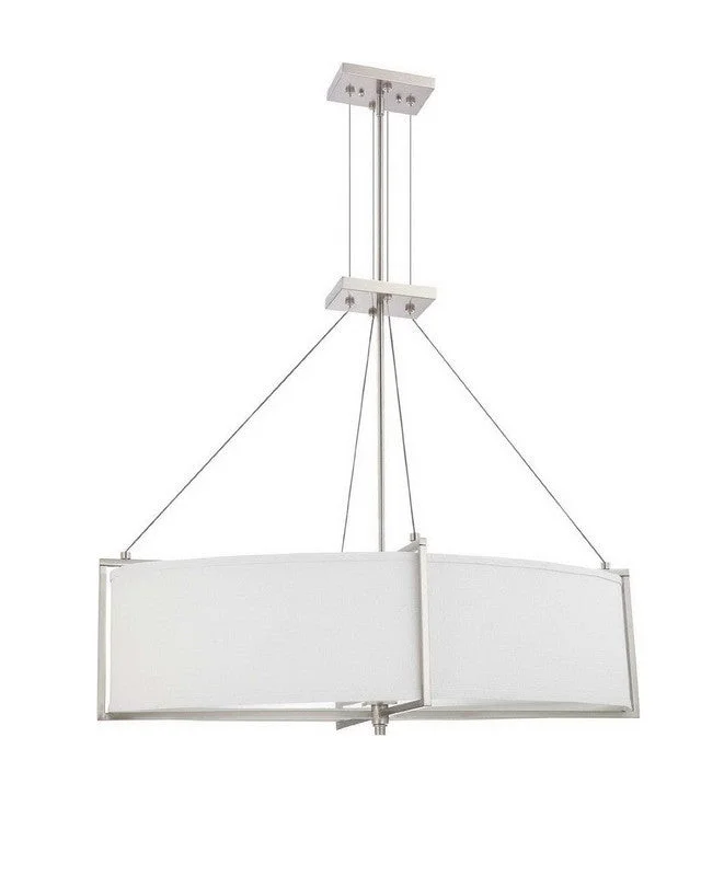 Nuvo Lighting 60-4346 Portia Collection Oval Six Light Energy Star Efficient Fluorescent GU24 Chandelier in Brushed Nickel Finish