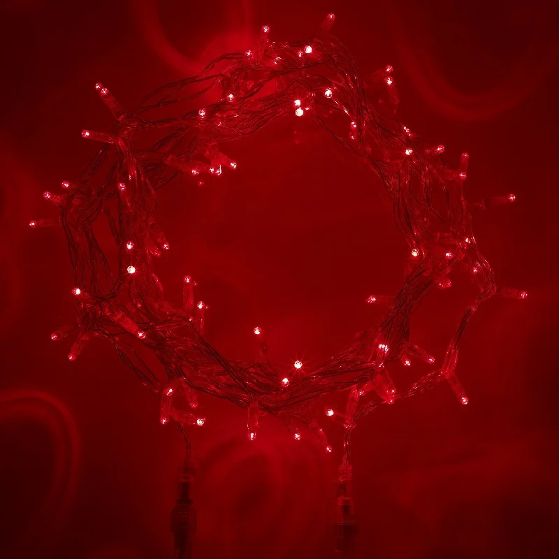 String Lights for Seasonal Decorations (Spring, Fall, etc.)Core Connect 80m 800 Red Connectable Fairy Lights Clear Cable