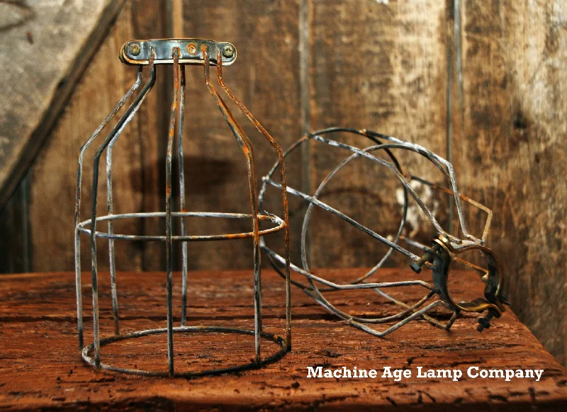 Shock - Resistant Industrial Lighting for Vibrating Machinery AreasSteampunk Industrial Antiqued Wire Cage Guard Light Lamp Shock - Resistant Industrial Lighting for Vibrating Machinery AreasSteampunk Industrial Antiqued Wire Cage Guard Light Lamp