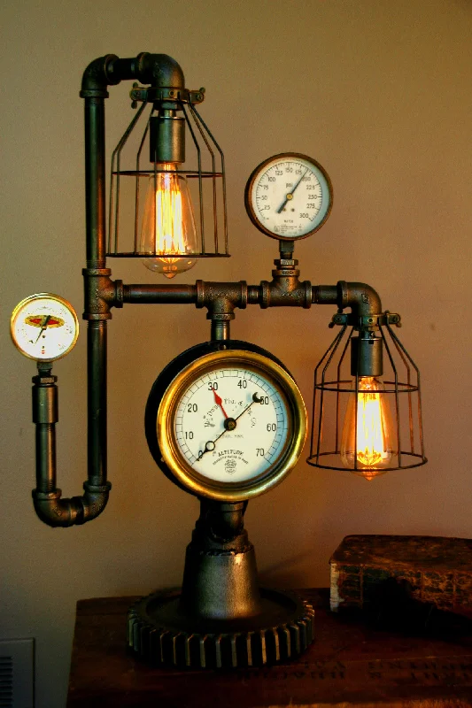 Shock - Resistant Industrial Lighting for Vibrating Machinery AreasMachine Age Steam Gauge Lamp #47 SOLD Shock - Resistant Industrial Lighting for Vibrating Machinery AreasMachine Age Steam Gauge Lamp #47 SOLD