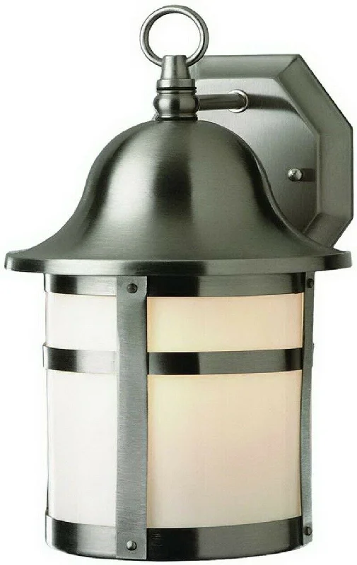 Trans Globe Lighting PL-44581BN-LED One Light Exterior Outdoor Wall Mount Lantern in Brushed Nickel Finish Trans Globe Lighting PL-44581BN-LED One Light Exterior Outdoor Wall Mount Lantern in Brushed Nickel Finish