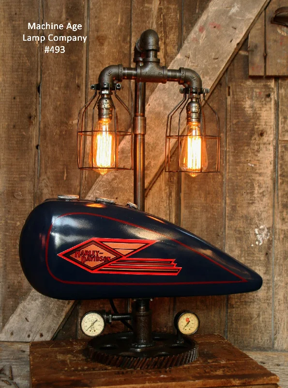 Industrial Task Lighting for Precision WorkstationsIndustrial Lamp, Antique 1935 Harley Davidson Motorcycle Gas Tank #493 - SOLD