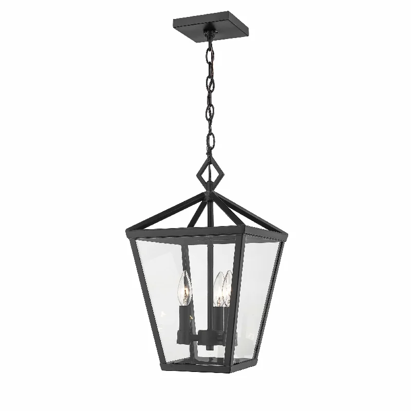 Corrosion - Resistant Industrial Lighting for Coastal FactoriesArnold Outdoor Hanging Lantern - Powder Coated Black - Clear Glass - 10in. Diameter - E12 Candelabra Base