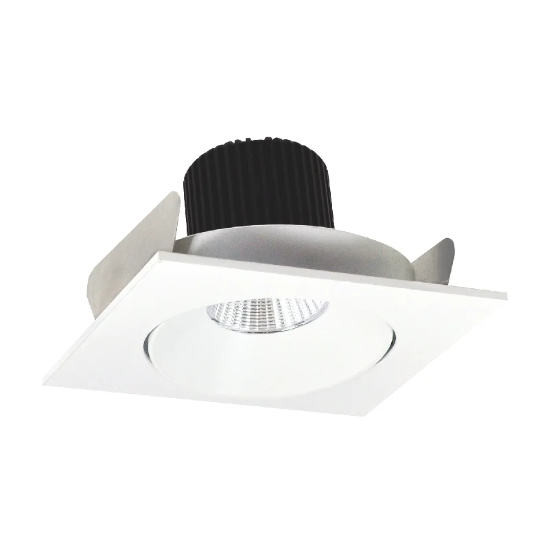 String Lights with Multicolored Bulbs for Festive OccasionsNora Lighting NIO-4SCCDXMPW 4" Iolite LED Square Adjustable Cone Reflector, 800lm / 14W, Comfort Dim - Matte Powder White Reflector / Matte Powder White Flange