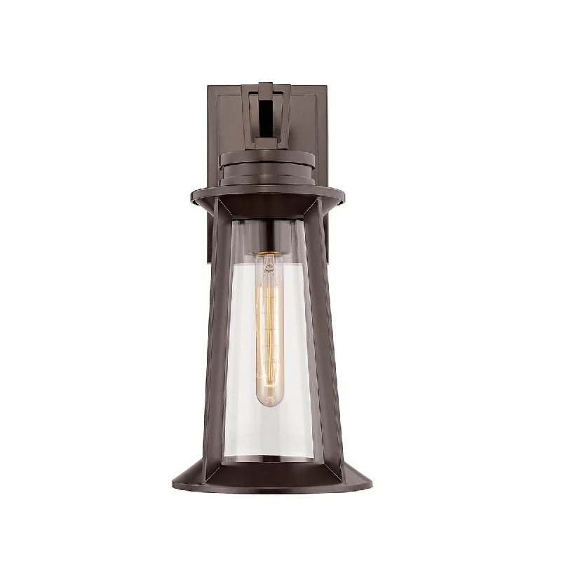 Industrial Pendant Lighting for Machine ShopsBolling Outdoor Wall Sconce - Powder Coat Bronze - Clear Glass - 10.75in Extension - E26 Medium Base Industrial Pendant Lighting for Machine ShopsBolling Outdoor Wall Sconce - Powder Coat Bronze - Clear Glass - 10.75in Extension - E26 Medium Base