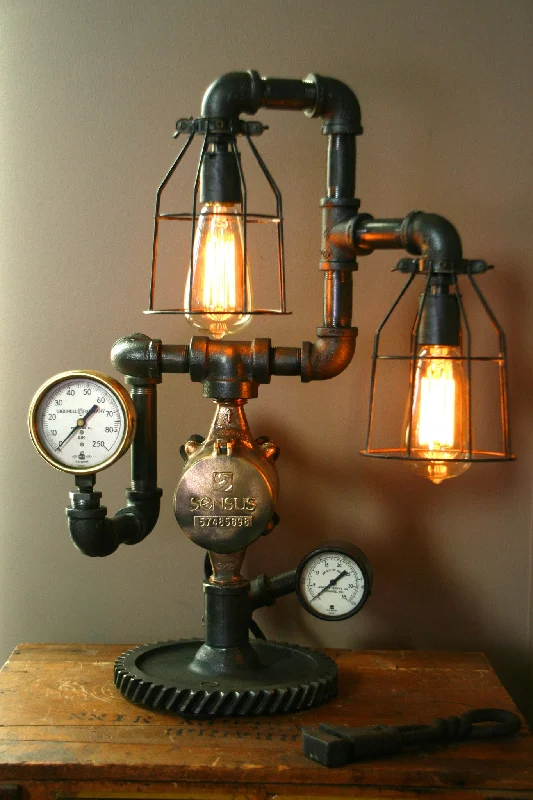 Industrial Lighting for Printing Press FacilitiesMachine Age Steam Gauge Lamp #40 - SOLD