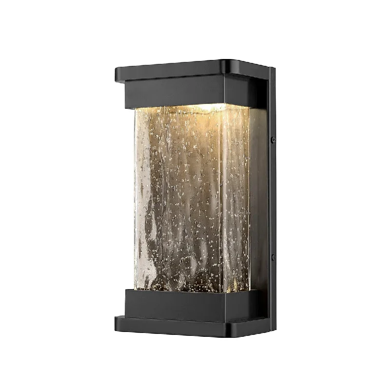 Industrial Lighting for Chemical PlantsEderle Outdoor Wall Lamp - Powder Coat Black - Clear Water Seeded Glass - 11W Integrated LED Module - 850lm - 12in. H - 3000K Warm White Industrial Lighting for Chemical PlantsEderle Outdoor Wall Lamp - Powder Coat Black - Clear Water Seeded Glass - 11W Integrated LED Module - 850lm - 12in. H - 3000K Warm White