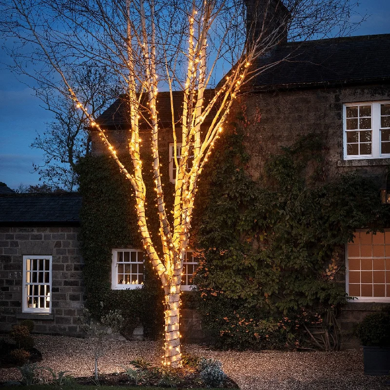 Solar - Powered String Lights for Energy - Saving BackyardsPro Connect 45m 450 Traditional Warm White Connectable String Lights Black Cable