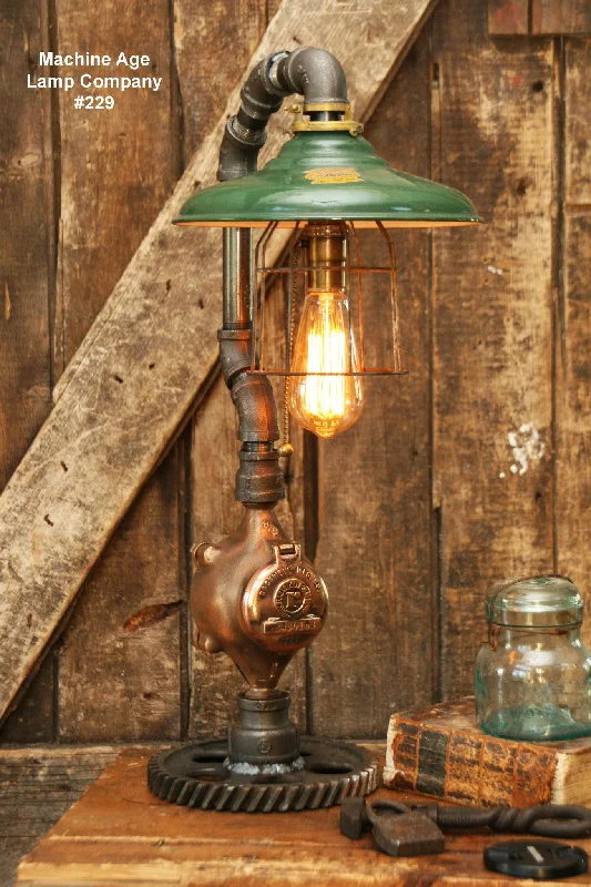 Dust - Resistant Industrial Lighting for Dirty WorkspacesSteampunk Industrial Lamp, Steam Gauge #229 - SOLD Dust - Resistant Industrial Lighting for Dirty WorkspacesSteampunk Industrial Lamp, Steam Gauge #229 - SOLD