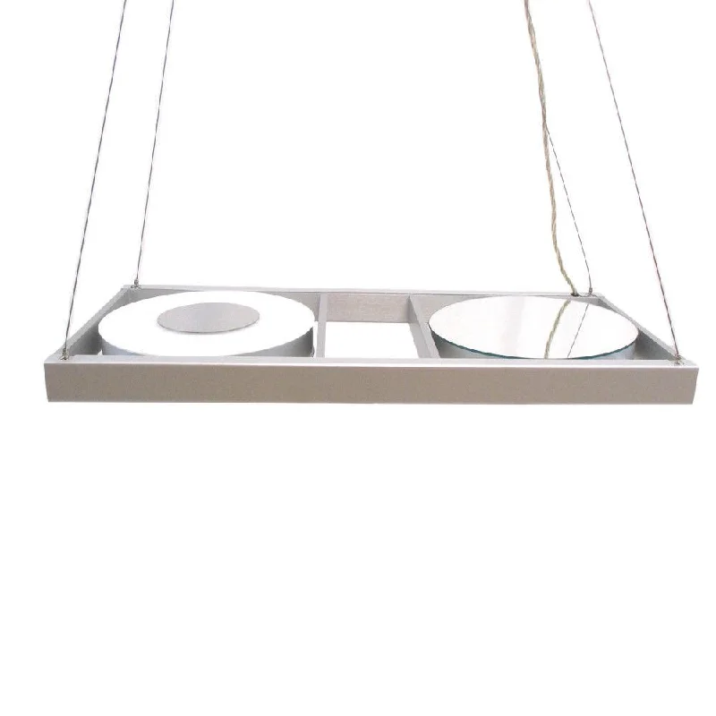 Oxygen Lighting 2-6121-16 Two Light Energy Efficient Hanging Pendant Chandelier in Aluminum Finish Oxygen Lighting 2-6121-16 Two Light Energy Efficient Hanging Pendant Chandelier in Aluminum Finish