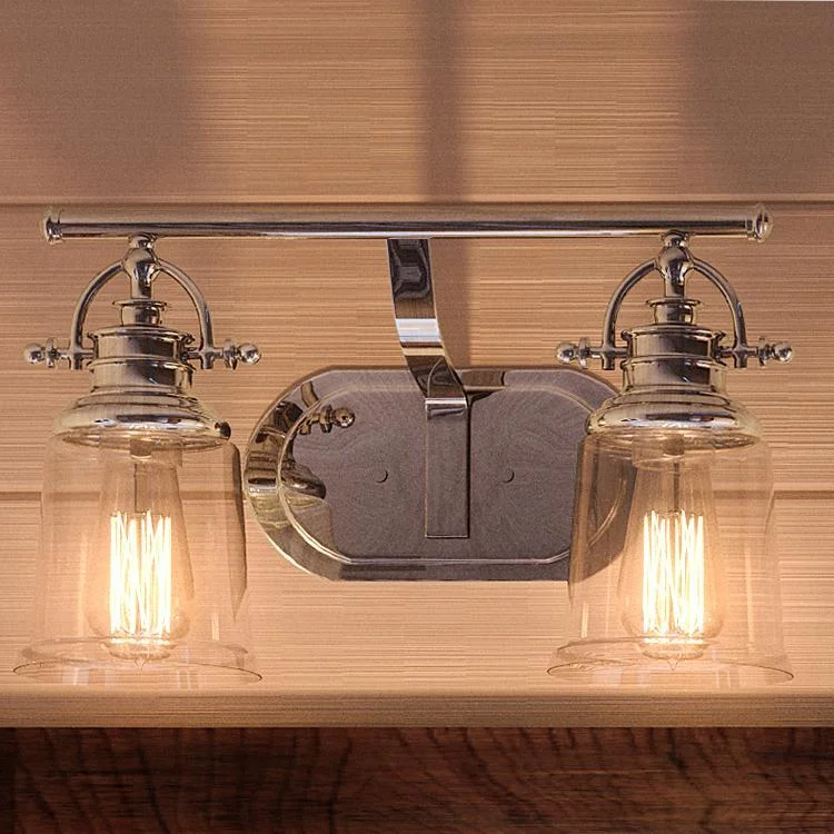 Industrial Lighting for Woodworking FactoriesUQL2880 Industrial Bathroom Vanity Light, 9.5"H x 16"W, Polished Chrome Finish, Salford Collection Industrial Lighting for Woodworking FactoriesUQL2880 Industrial Bathroom Vanity Light, 9.5"H x 16"W, Polished Chrome Finish, Salford Collection