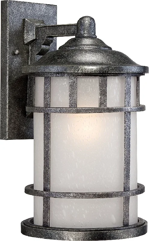 Nuvo Lighting 60-5733 Manor Collection One Light Energy Star GU24 Exterior Outdoor Wall Lantern in Aged Silver Finish Nuvo Lighting 60-5733 Manor Collection One Light Energy Star GU24 Exterior Outdoor Wall Lantern in Aged Silver Finish
