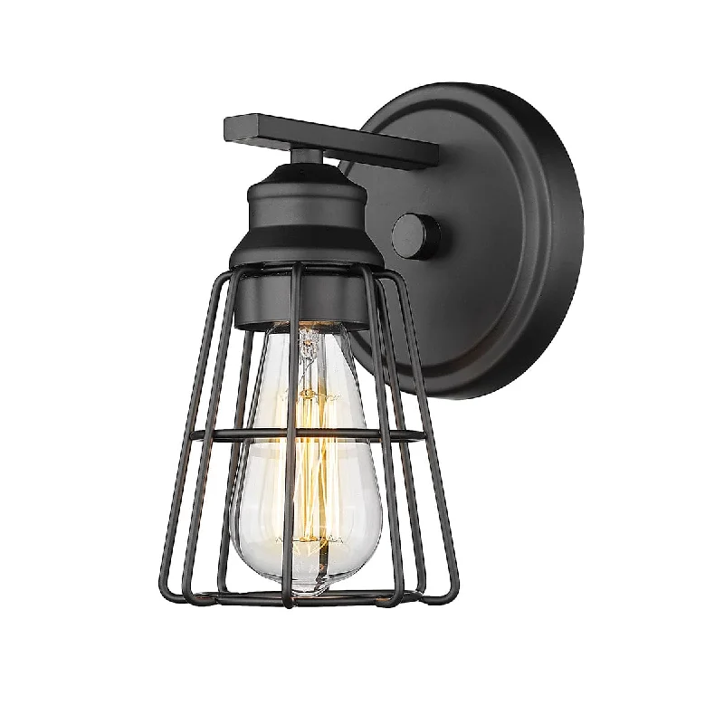 Industrial Area Lighting for Large Open SpacesWall Sconce - Matte Black - Wire Guard - 6.25in. Extension - E26 Medium Base Industrial Area Lighting for Large Open SpacesWall Sconce - Matte Black - Wire Guard - 6.25in. Extension - E26 Medium Base
