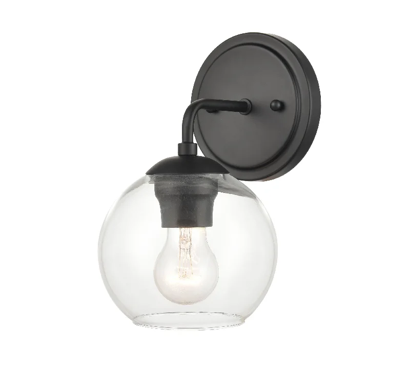 Dust - Resistant Industrial Lighting for Dirty WorkspacesSingle Lamp Wall Sconce - Matte Black - Clear Glass - 7in. Extension - E26 Medium Base Dust - Resistant Industrial Lighting for Dirty WorkspacesSingle Lamp Wall Sconce - Matte Black - Clear Glass - 7in. Extension - E26 Medium Base