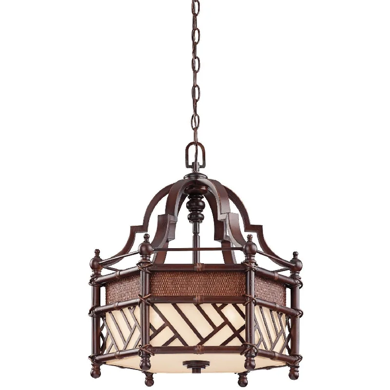 Kichler Lighting 43248 CYZ Rum Cove Collection Three Light Hanging Pendant Chandelier in Cayman Bronze Finish