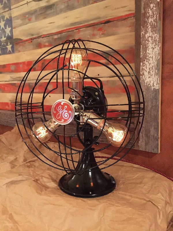 Low - Bay Industrial Lighting Fixtures for Small FactoriesSteampunk Art Deco Antique General Electric Fan Lamp #DC7 Low - Bay Industrial Lighting Fixtures for Small FactoriesSteampunk Art Deco Antique General Electric Fan Lamp #DC7