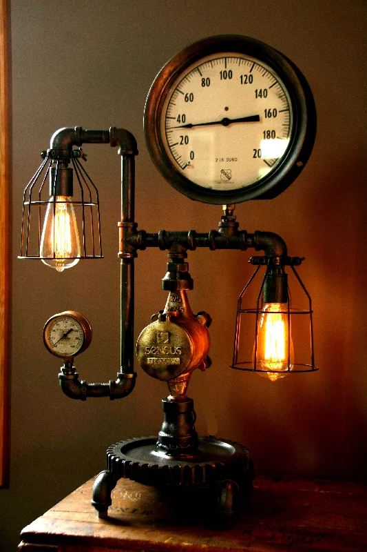 Industrial Ceiling - Mounted Lighting for Assembly PlantsMachine Age Steam Gauge Lamp #45 SOLD Industrial Ceiling - Mounted Lighting for Assembly PlantsMachine Age Steam Gauge Lamp #45 SOLD