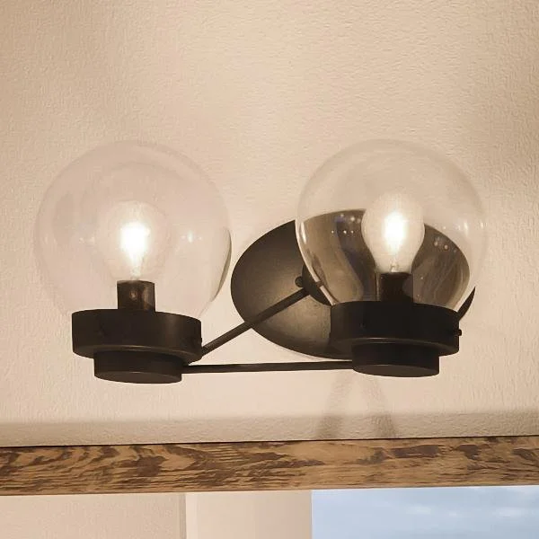 Industrial Lighting for Textile MillsUHP2706 Contemporary Bathroom Vanity Light, 6.5"H x 14.125"W, Midnight Black Finish, Aberdeen Collection Industrial Lighting for Textile MillsUHP2706 Contemporary Bathroom Vanity Light, 6.5"H x 14.125"W, Midnight Black Finish, Aberdeen Collection
