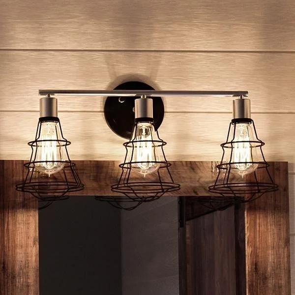 Industrial Lighting for Metal Fabrication ShopsUHP2421 Vintage Bathroom Vanity Light, 11"H x 25.125"W, Charcoal Finish, Syracuse Collection Industrial Lighting for Metal Fabrication ShopsUHP2421 Vintage Bathroom Vanity Light, 11"H x 25.125"W, Charcoal Finish, Syracuse Collection