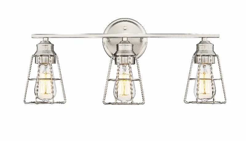 High - Bay LED Industrial Lighting for Warehouses3 Lamps Vanity Light - Brushed Nickel - 22.875in. Wide High - Bay LED Industrial Lighting for Warehouses3 Lamps Vanity Light - Brushed Nickel - 22.875in. Wide
