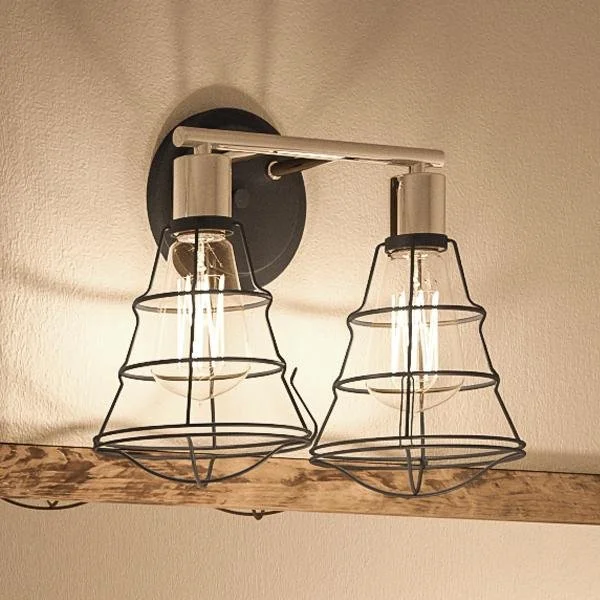 Dimmable Industrial Lighting for Ambiance ControlUHP2420 Vintage Bathroom Vanity Light, 11"H x 15.625"W, Charcoal Finish, Syracuse Collection Dimmable Industrial Lighting for Ambiance ControlUHP2420 Vintage Bathroom Vanity Light, 11"H x 15.625"W, Charcoal Finish, Syracuse Collection