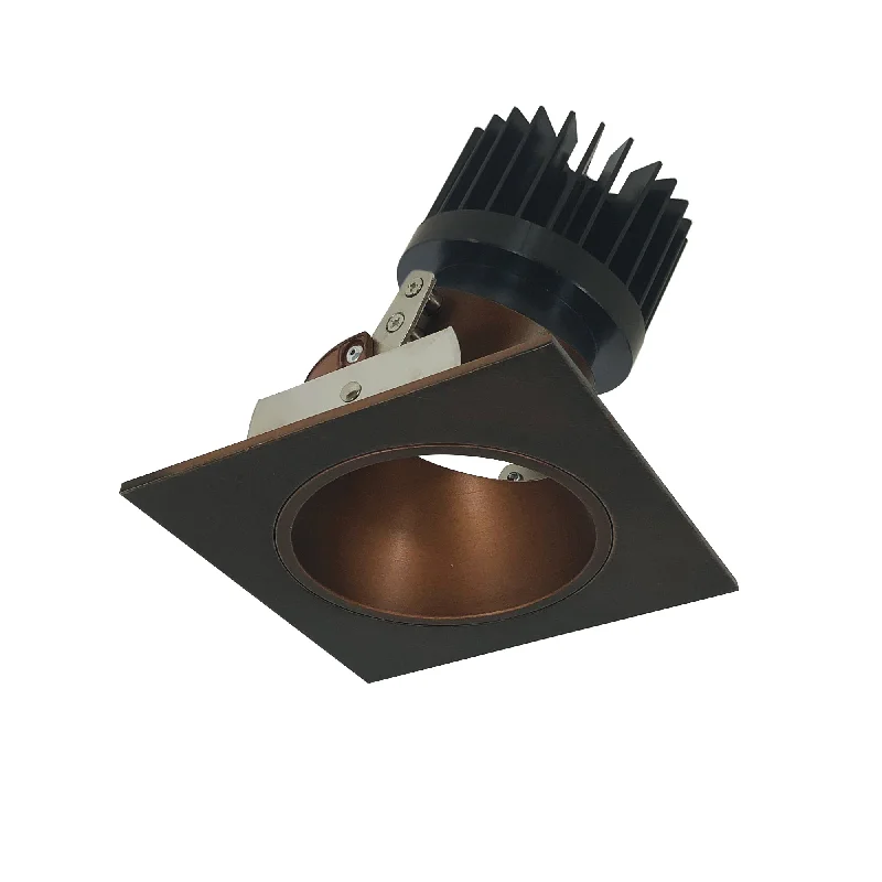 String Lights for Hotel Courtyard LightingNora Lighting NIO-4SD27XBZ/HL 4" Iolite LED Square Adjustable Reflector With Round Aperture, 1500lm/2000lm (varies by housing), 2700K - Bronze Reflector / Bronze Flange