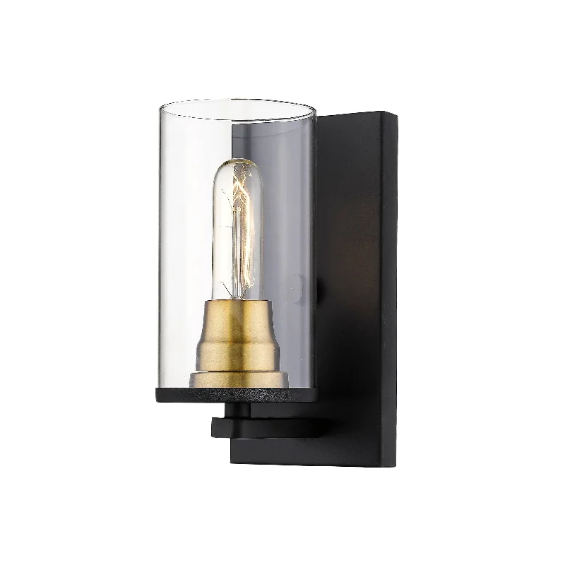 Industrial Emergency Lighting for Safety in FactoriesPasadena Wall Sconce - Matte Black / Heirloom Bronze - Clear Glass - 6in. Extension - E26 Medium Base