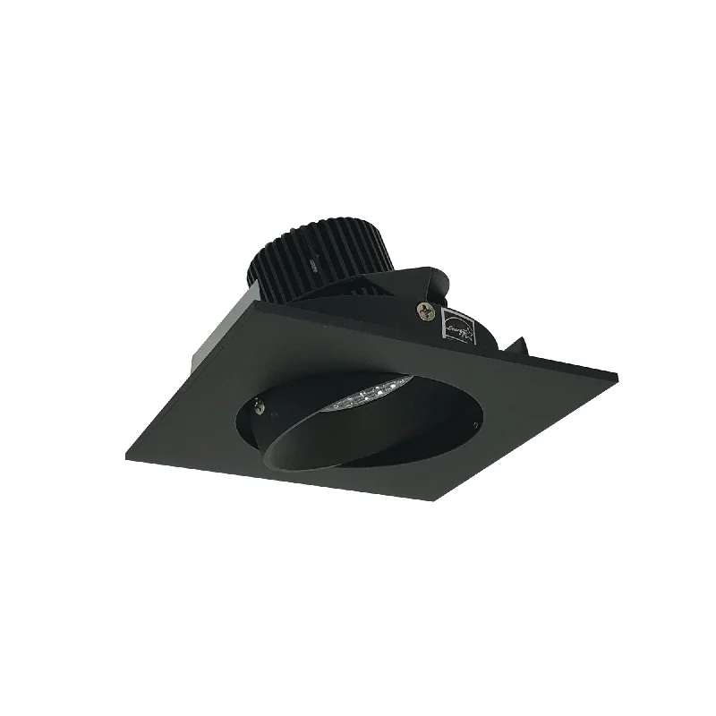 String Lights for Hotel Courtyard LightingNora Lighting NIO-4SCCDXBB 4" Iolite LED Square Adjustable Cone Reflector, 800lm / 14W, Comfort Dim - Black Reflector / Black Flange