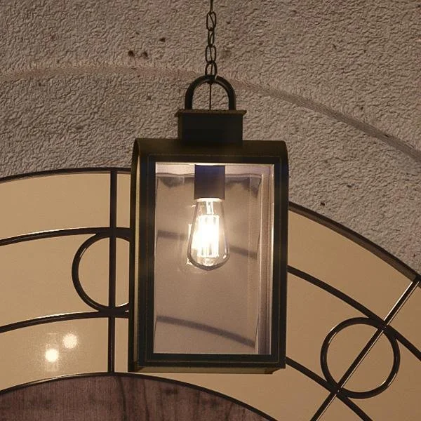 Dust - Resistant Industrial Lighting for Dirty WorkspacesUHP1104 Art Deco Deco Outdoor Pendant Light, 16"H x 8"W, Oil Rubbed Bronze Finish, Chesterfield Collection