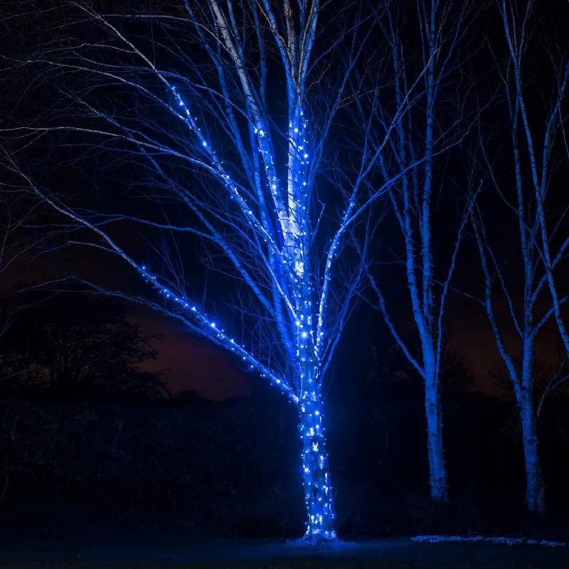 Solar - Powered String Lights for Energy - Saving BackyardsPro Connect 45m 450 Blue Connectable String Lights Black Cable