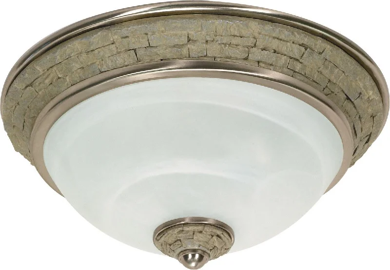 Nuvo Lighting 60-2489 Rockport Milano Collection Two Light Energy Efficient GU24 Fluorescent Flush Ceiling Mount in Brushed Nickel Finish Nuvo Lighting 60-2489 Rockport Milano Collection Two Light Energy Efficient GU24 Fluorescent Flush Ceiling Mount in Brushed Nickel Finish