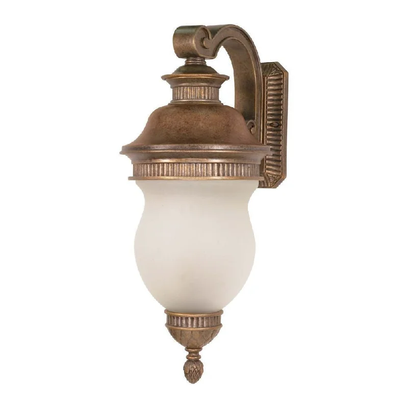Nuvo Lighting 60-880 Luxor Collection Three Light Exterior Outdoor Wall Lantern in Platinum Gold Finish Nuvo Lighting 60-880 Luxor Collection Three Light Exterior Outdoor Wall Lantern in Platinum Gold Finish