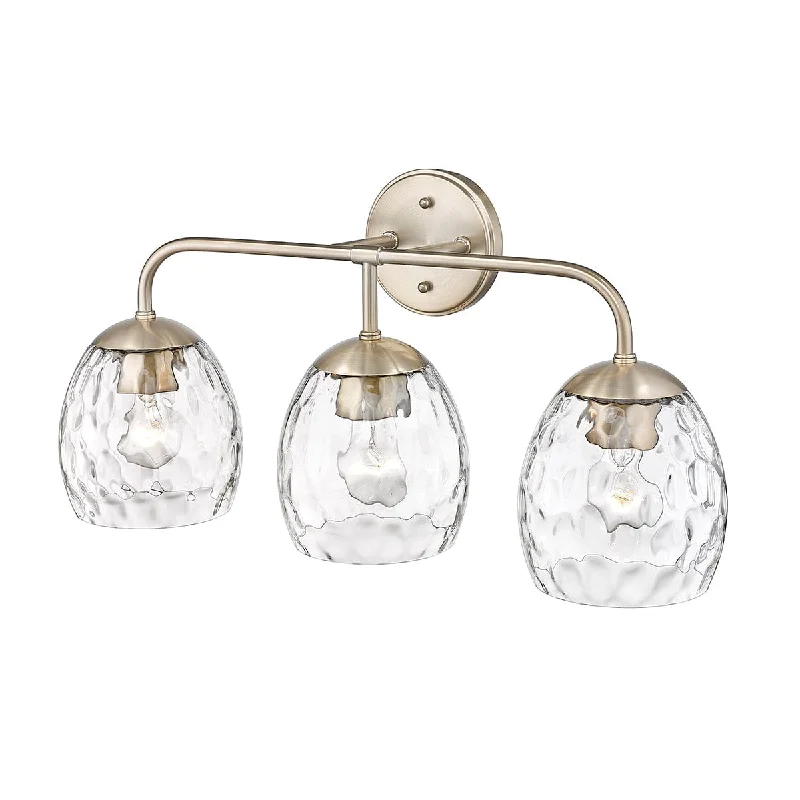 Industrial Lighting for Automotive Manufacturing Plants3 Lamps Gallos Vanity Light - Modern Gold - Thumb Print Glass - 24in. Wide Industrial Lighting for Automotive Manufacturing Plants3 Lamps Gallos Vanity Light - Modern Gold - Thumb Print Glass - 24in. Wide