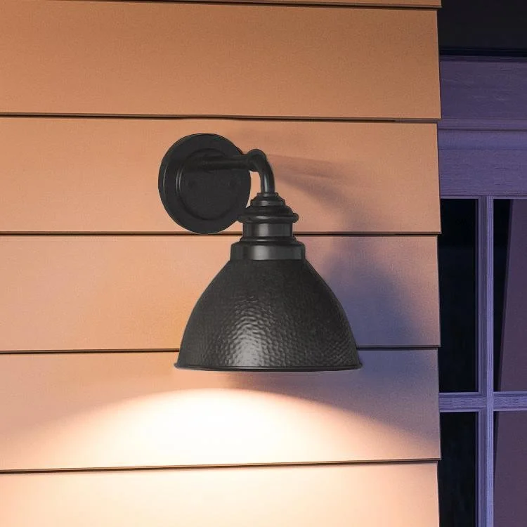 Industrial Exit Sign Lighting for Quick EvacuationUHP1174 Hammered Outdoor Wall Light, 9-3/4" x 8", Midnight Black Finish, Firenze Collection Industrial Exit Sign Lighting for Quick EvacuationUHP1174 Hammered Outdoor Wall Light, 9-3/4" x 8", Midnight Black Finish, Firenze Collection